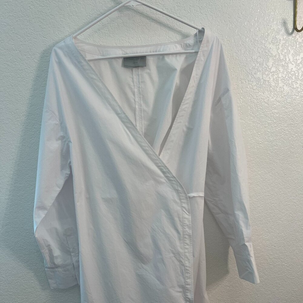 Modern Citizen White Wrap Shirt Dress - Medium